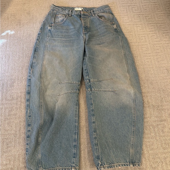 FREE PEOPLE GOOD LUCK MID-RISE BARREL JEANS - Picture 4 of 6